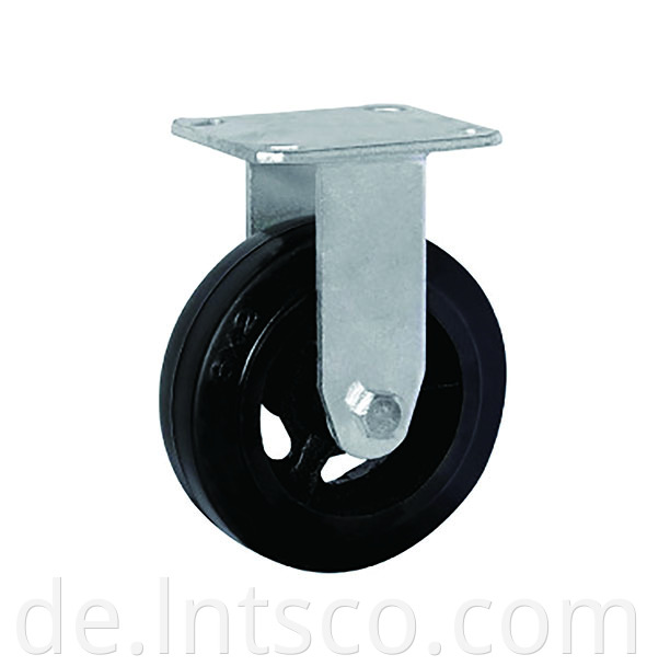 Heavy Duty Rubber on Cast Iron Rigid Casters